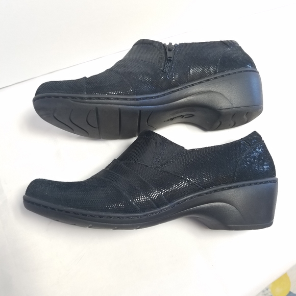 Clarks Womens Channing Kim Black Clog Shimmer Loafer. Sz 9 - Picture 10 of 10